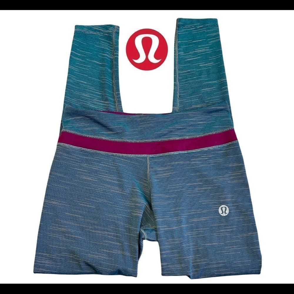 Lululemon teal aquamarine with purple leggings size 4